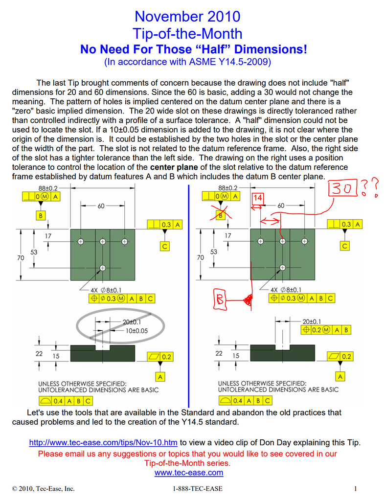 Half dimensions Drafting & GD&T SimpliEngineering